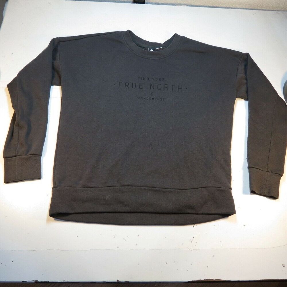 ADIDAS FIND YOUR TRUE NORTH WANDERLUST PULLOVER SWEATSHIRT Womens M Gray